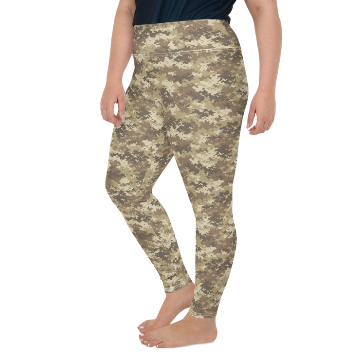 Brown Camo Pixel Plus Size Leggings