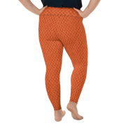 Orange Lattice Knit Plus Size Leggings