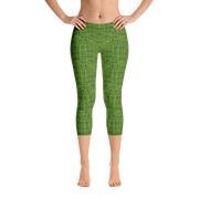 Green Bouclé Capri Leggings