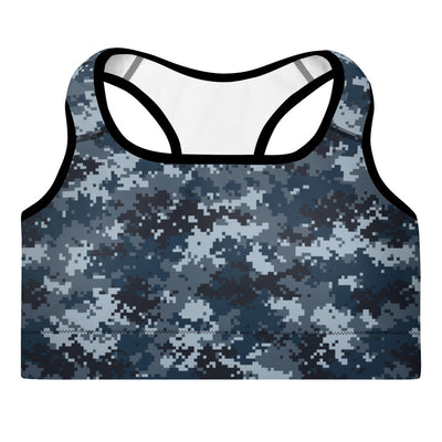 Blue Camo Pixel Sports Bra