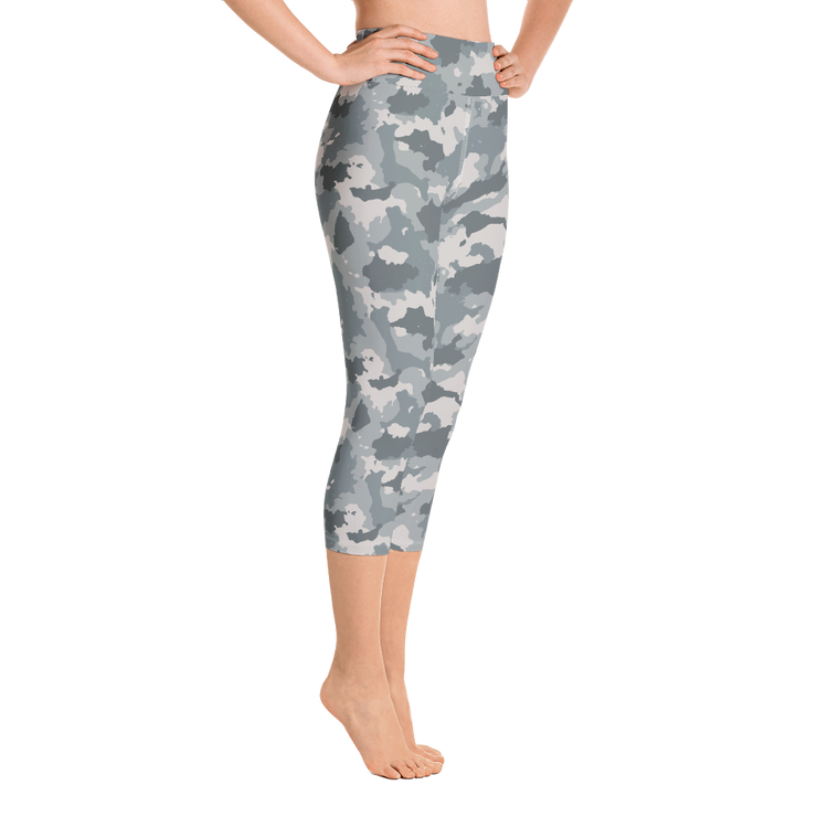 Grey Camo Capri Yoga Pants