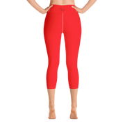 Neon Red Capri Yoga Pants