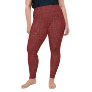 Red Bouclé Plus Size Leggings