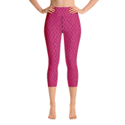 Magenta Lattice Knit Capri Yoga Pants