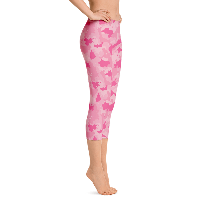 Pink Camo Capri Leggings