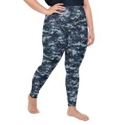 Blue Camo Pixel Plus Size Leggings