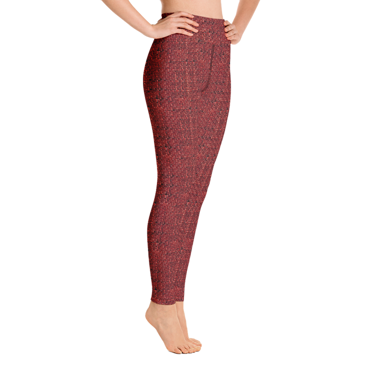 Red Bouclé Yoga Pants