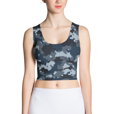 Blue Camo Crop Top