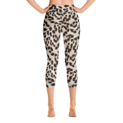 Snow Leopard Capri Yoga Pants