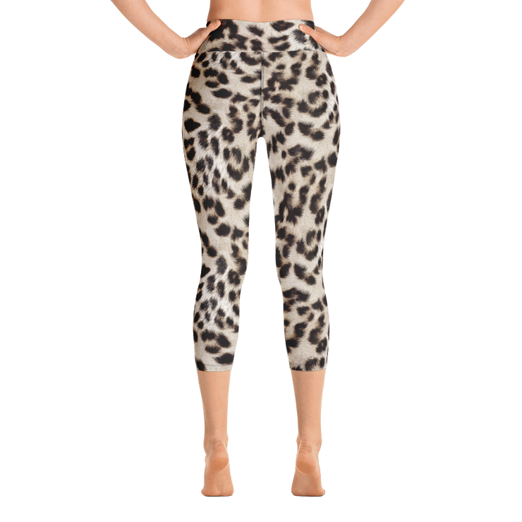 Snow Leopard Capri Yoga Pants