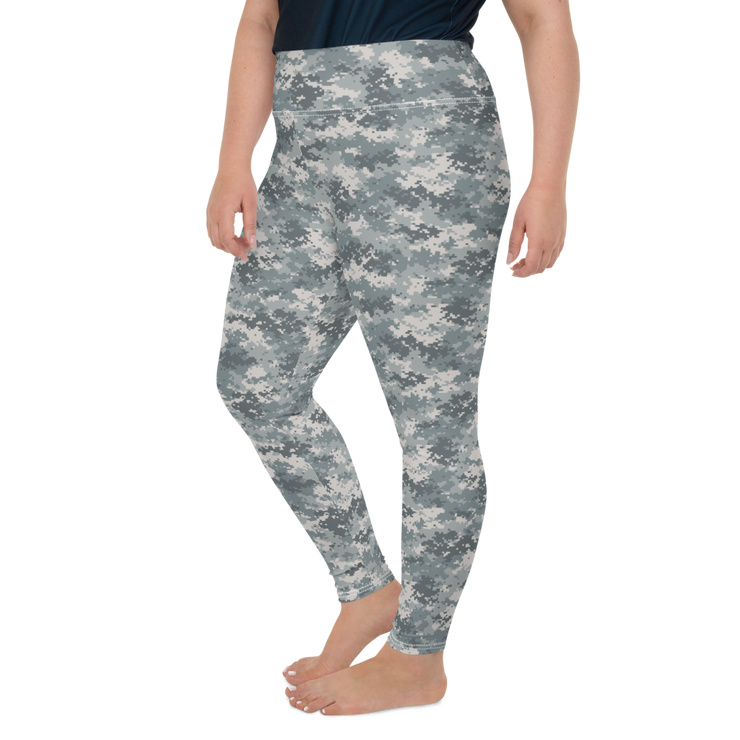 Grey Camo Pixel Plus Size Leggings