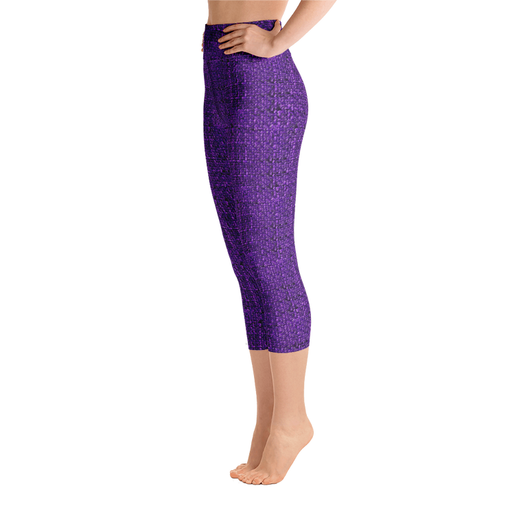 Purple Bouclé Capri Yoga Pants