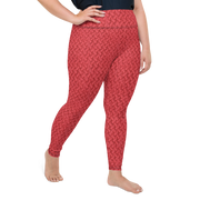 Red Lattice Knit Plus Size Leggings