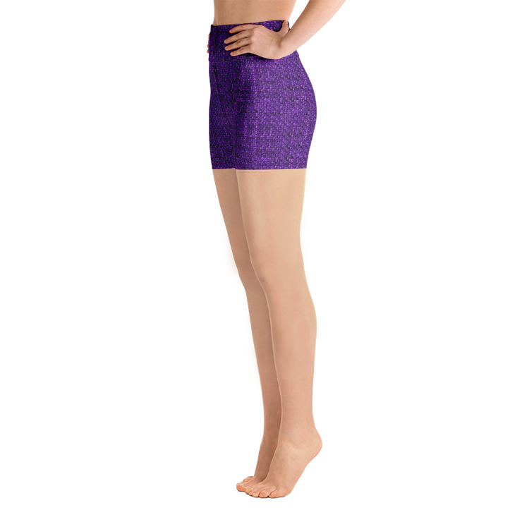 Purple Bouclé Yoga Shorts