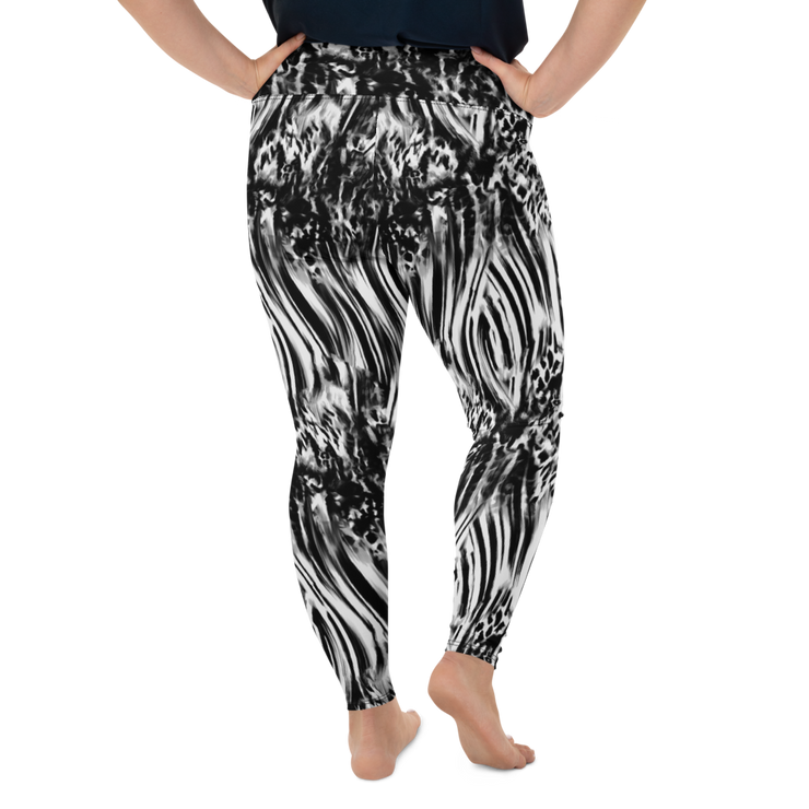 Fused Black & White Plus Size Leggings