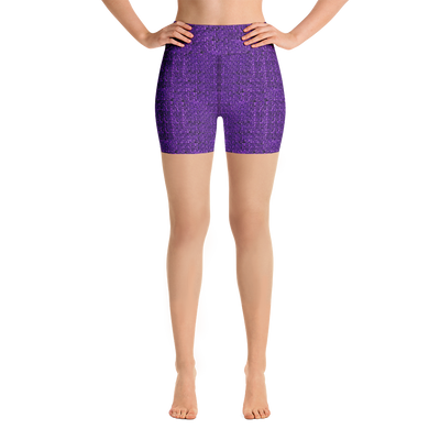 Purple Bouclé Yoga Shorts