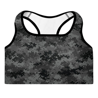 Black Camo Pixel Sports Bra