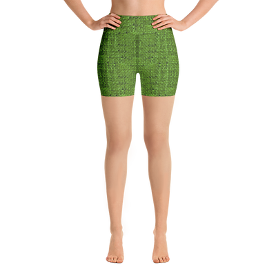 Green Bouclé Yoga Shorts