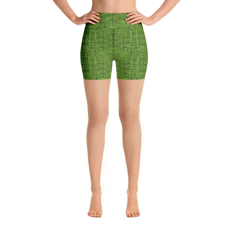 Green Bouclé Yoga Shorts