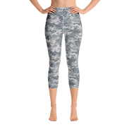 Grey Camo Pixel Capri Yoga Pants