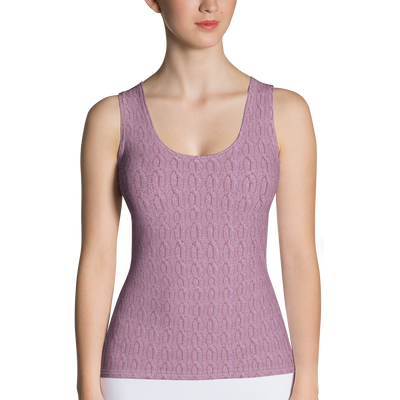 Pink Cable Knit Dip Hem Tank Top