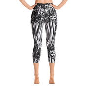 Fused Black & White Capri Yoga Pants