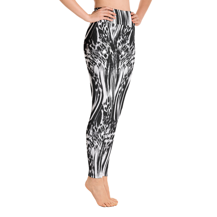 Fused Black & White Yoga Pants