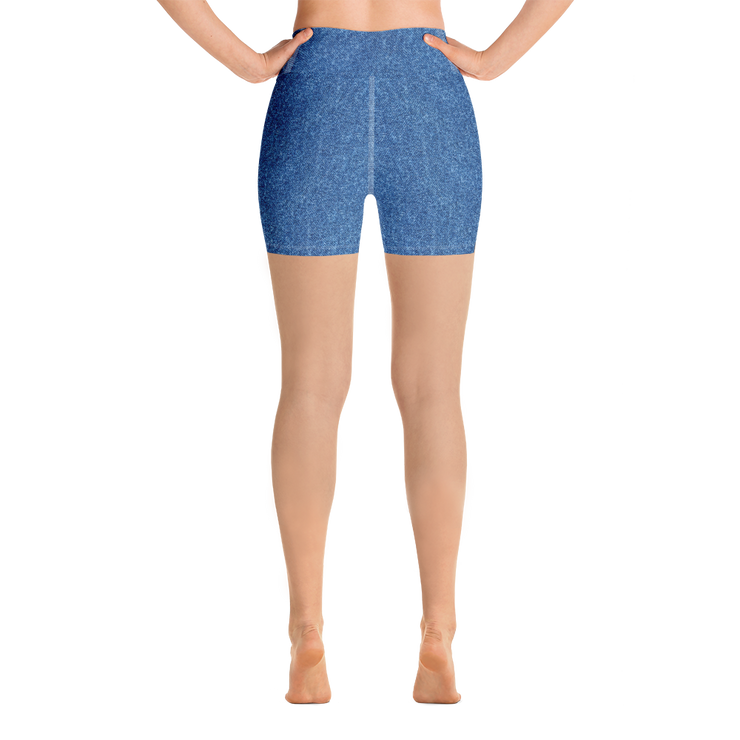 Blue Denim Jean 243 Yoga Shorts