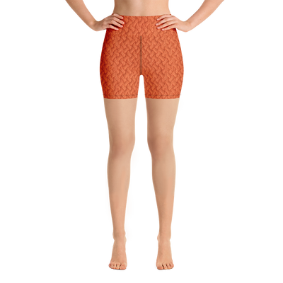 Orange Lattice Knit Yoga Shorts