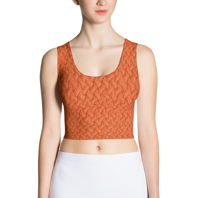 Orange Lattice Knit Crop Top