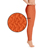 Orange Lattice Knit Leggings