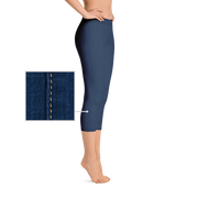 Navy Denim Jean 250 Capri Leggings