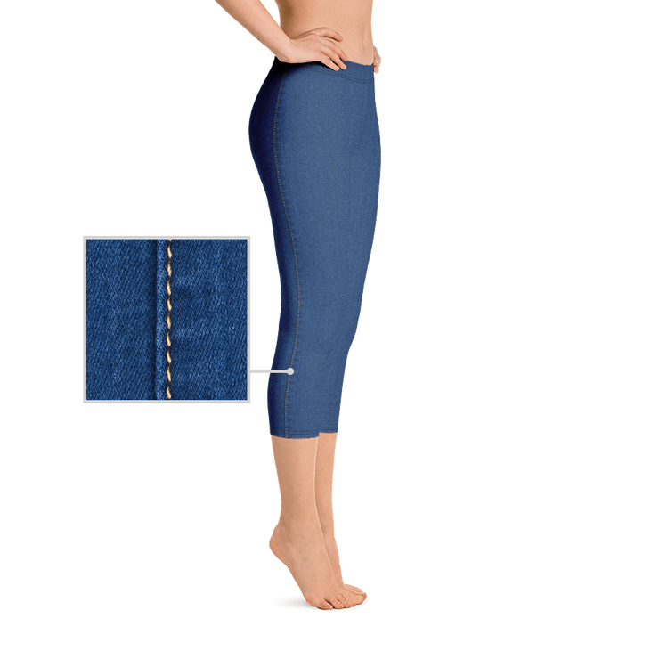 Blue Denim Jean 250 Capri Leggings