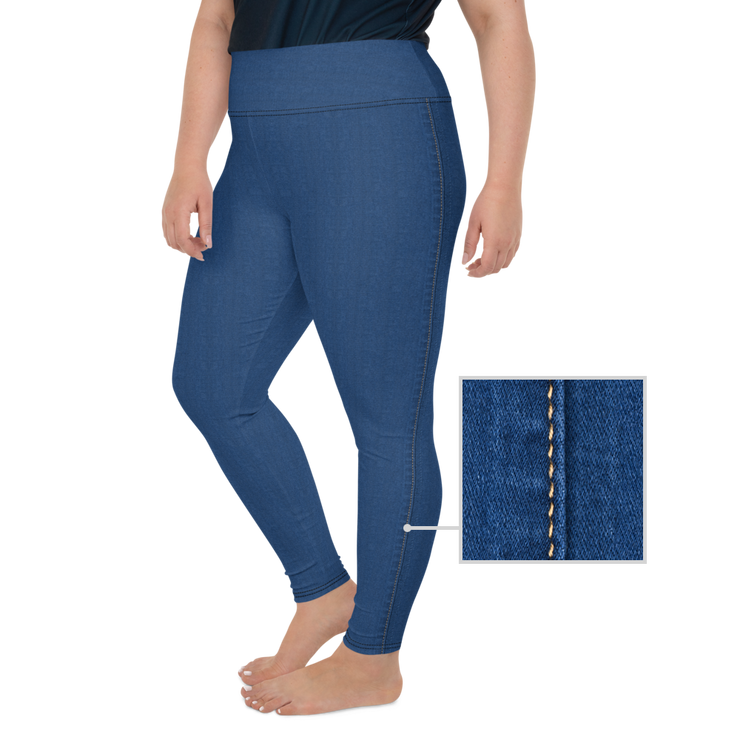 Blue Denim Jean 250 Plus Size Leggings