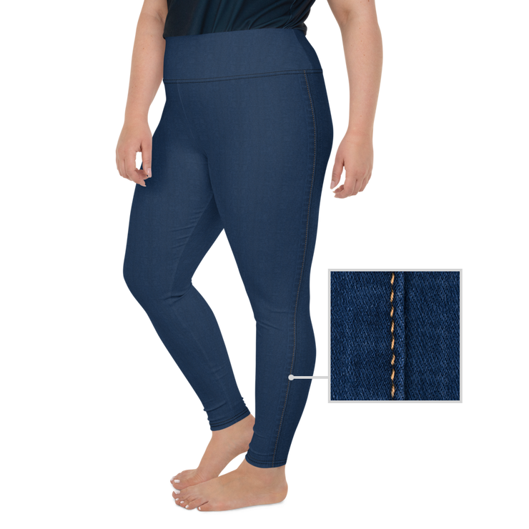 Navy Denim Jean 250 Plus Size Leggings