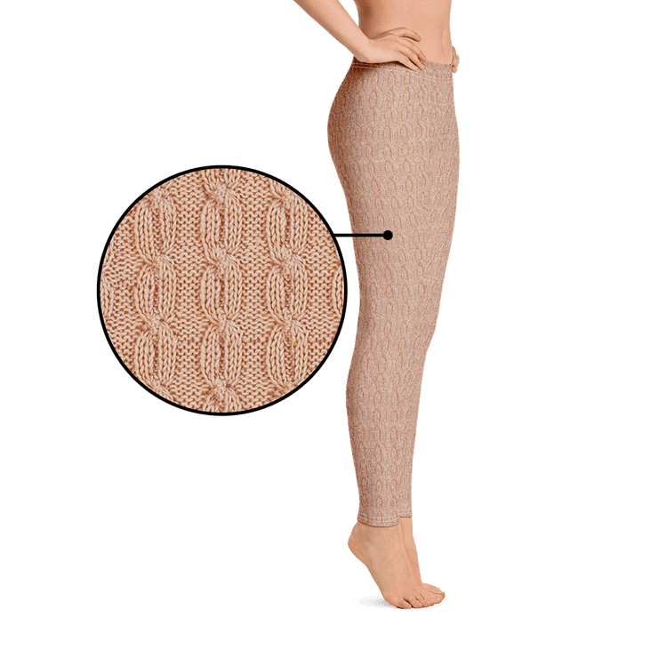 Peach Cable Knit Leggings