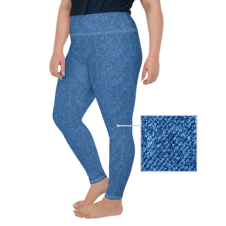 Blue Denim Jean 243 Plus Size Leggings